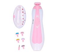 Cortaúñas para Bebés, Kit de Cortaúñas Eléctrico Seguro Contra la Carne para Bebés con Cabezales de Repuesto Adicionales para Dedos de los Pies y Uñas de Niños Recién Nacidos de 0 a 3 Años(Rosa)