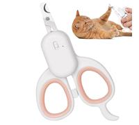 Cortaúñas para gatos con luz, recortador de uñas de gatito con luz, recortador de garras de gato con LED brillante y luz UV para línea de sangre de uñas, evita cortes excesivos, con bloqueo de
