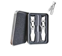 Cortaúñas para hombres, cortaúñas para dedos de los pies con cortaúñas para uñas gruesas para personas mayores, cortaúñas de acero inoxidable resistente cortaúñas de apertura amplia con lima colectora