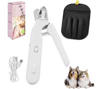 Cortaúñas para mascotas con luz LED, Cortauñas Gato con Iluminación LED, Cortauñas Perro y Gato 2 en 1, Cuidado de uñas 2 en 1 para perros, con atrapapuestas y lima de uñas, afiladas de sensor rápido