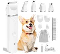 Cortaúñas para perros, potente cortaúñas recargables inalámbricas para mascotas para abrigos gruesos, cortaúñas profesionales de bajo ruido para perros y gatos con 4 cuchillas y 5 peines