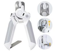 Cortaúñas para Perros y Gatos con 2 Luces LED de Brillo Ajustable, Protector de Seguridad para Evitar Cortes Excesivos, Lima Recargable Extra Afilada para Uñas Gruesas con Bloqueo de Seguridad