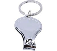 Cortaúñas plateado multifunción llavero cortaúñas abrebotellas 3 en 1, abrebotellas, llavero, herramientas de manicura para mujeres, redondo creativo