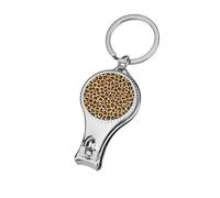 Cortauñas profesional con patrón de leopardo, color marrón oscuro, negro, beige cálido, para mujeres y hombres