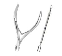 Cortauñas profesional de acero inoxidable para manicura, tijeras, alicates, removedor, cuchillo de empuje, juego de herramientas de manicura, 4, BH01