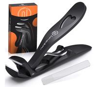 Cortauñas Profesional de Cabeza en Ángulo para Personas Mayores y Hombres Adultos - Set de Manicura con Recipiente Colector para Uñas Gruesas de Manos y Pies