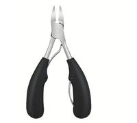 Cortaúñas profesional para uñas gruesas y encarnadas. Hoja curva afilada para hombres y mujeres. Color negro.