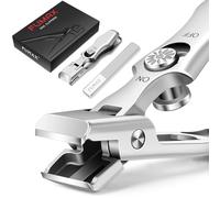 Cortaúñas recto para uñas gruesas, apertura de mandíbula ancha, cortaúñas grande con recogedor, cortaúñas afilado sin salpicaduras, cortaúñas grueso resistente para personas mayores, hombres y adultos