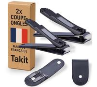 Cortaúñas x2 - Acero Inoxidable - Juego De 2 Cortaúñas Pequeños Y Grandes - Con Lima Integrada Y Estuche De Almacenamiento