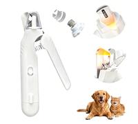 Cortaúñas y amoladora 2 en 1 para mascotas con luces LED duales, recargable por USB, molienda eléctrica multifunción, funcionamiento silencioso con protector contra salpicaduras, adecuado para