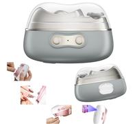 Cortaúñas y pulidor automático seguro para la piel con almacenamiento, luz LED, lámpara UV, herramienta de pulido de uñas de manos y pies de 2 velocidades, regalo para personas mayores con movilidad