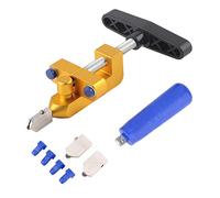 Cortavidrios de una Pieza con Cabezales de Repuesto de 2 X 3-15 Mm, Abridor de Bordes Multifunción Portátil, Cortador en ángulo de 45°, Cortador Manual para Cortar Vidrio,