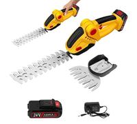 Corte de Borde Inalámbrico, 24V Tijeras de Podar con Batería 2 en 1 Tijeras de Césped Inalámbricas Recortadora de Setos de Mano con Batería Recargable de Iones Litio y Cargador para Césped Jardín