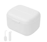 Corte de dentadura,Limpieza del soporte de dentadura Remojo del contenedor de dentadura - Recipiente portátil e impermeable de dentaduras para dientes artificiales de retenedores de viaje