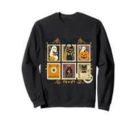 Corte de Halloween Gato y Fantasma Postage Art Sudadera