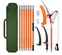 Corte de rama telescópica de 8 m: sierra telescópica Epodar 2 en 1,7 mango telescópico | 2 hojas de sierra | bolsa de transporte, sierra de podar para palmeras arbustos (naranja)