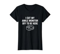 Corté mi Monitor de Tobillo para Estar aquí Humor sarcástico Divertido Camiseta gráfica económica, Mujer, Negro, S