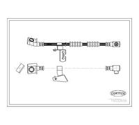 CORTECO Tubo Flexible de Frenos Línea Delantera Derecho para Chrysler Voyager II