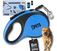 CORTES PETS Correa Extensible 8m hasta 50 kg con Porta Bolsas - Correa retráctil Larga para Perros Grandes, medianos y pequeños - Retractable Dog Leash con Cuerda Flexi ble