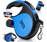 CORTES PETS Correa Perro Extensible 8m hasta 50 kg con Porta Bolsas - Correa retráctil Larga para Perros Grandes, medianos y pequeños - Retractable Dog Leash 8 m con Cuerda Flexi ble