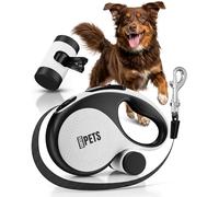 CORTESPETS® Correa Perro Extensible 5m hasta 30 kg con Porta Bolsas - Correa retráctil Larga para Perros Grandes, medianos y pequeños - Retractable Dog Leash (Blanco, M 5 Metros)