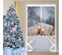 Cortina Aislante Magnética 105 x 200 cm No Requiere Perforación, Aislamiento para El Invierno, Fácil de Instalar Cortina de Aislamiento Magnético para Estar Balcón Sala, A