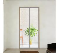 Cortina Aislante Magnética 109 x 222 cm Prueba Viento Impermeable Invierno Cortina Aislante Transparente para Puerta Cierre Automático para Balc, Garajes, Tiendas, Gris