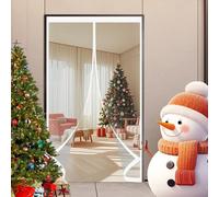 Cortina Aislante Magnética 110 x 135 cm Prueba de Viento Impermeable, Aislante Frio y Calor en Transparente Cortina Puerta Aislamiento Termico para Interior Exterior, A