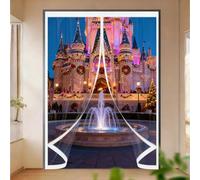 Cortina Aislante Magnética 110 x 135 cm Prueba Viento Impermeable Invierno, Aislante Acústico, Frio Cortina de Aislamiento Magnético para Estar Balcón Sala, A