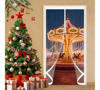 Cortina Aislante Magnética 115 x 200 cm Prueba Viento Impermeable Invierno, Aislante Acústico, Frio Cortina Térmica, Térmica para Interior Exterior, A