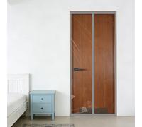 Cortina Aislante Magnética 123 x 189 cm Cálida, a Prueba de Viento e Insonorización Cubierta Magnética Térmica Cierre Automático para Estar Balcón Sala, Gris