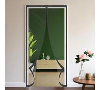 Cortina Aislante Magnética 126 x 196 cm Prueba de Viento Impermeable Cortina Magnética con Aislamiento Térmico Cierre Automático para Sala Estar Cuarto Baño Balcón, Negro