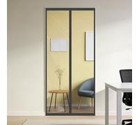 Cortina Aislante Magnética 136 x 278 cm Prueba Viento Impermeable Invierno Transparente Termicas Aislantes Puerta Cortinas Cierre Automático para Estar Balcón Sala, Negro