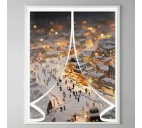 Cortina Aislante Magnética 60 x 75 cm No Requiere Perforación, Aislamiento para El Invierno, Fácil de Instalar Cortina Aislante Térmico Magnética para Estar Balcón Sala, A