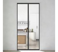 Cortina Aislante Magnética 63 x 224 cm El Invierno Es Cálido y El Verano Es Fresco Cubierta Magnética Térmica Cierre Automático para Sala Estar Cuarto Baño Balcón, Negro