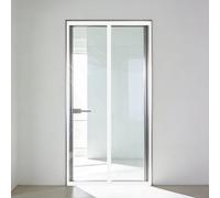 Cortina Aislante Magnética 67 x 196 cm Cálida, a Prueba de Viento e Insonorización Cortina de Puerta Aislante Térmica Cierre Automático para Sala Estar Cuarto Baño Balcón, Blanco