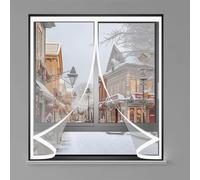 Cortina Aislante Magnética 70 x 75 cm No Requiere Perforación, Aislamiento para El Invierno, Fácil de Instalar Cortina Exterior Ventana para Todo Tipo de Ventanas, A