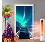 Cortina Aislante Magnética 70 x 75 cm Prueba Viento Impermeable Invierno, Aislante Acústico, Frio Cortina Térmica Magnética para Puertas para Interior Exterior, A