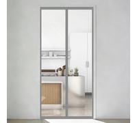 Cortina Aislante Magnética 73 x 214 cm El Invierno Es Cálido y El Verano Es Fresco Cubierta Magnética Térmica Cierre Automático para Sala Estar Cuarto Baño Balcón, Gris