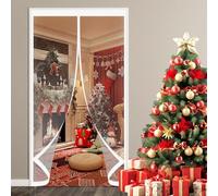 Cortina Aislante Magnética 95 x 195 cm Prueba Viento Impermeable Invierno, Aislante Acústico, Frio Cortina Puerta Aislamiento Termico para Estar Balcón Sala, A