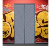 Cortina Aislante Magnética 96 x 186 cm Aislante Termica Frio y Calor Cortina Térmica Magnética Puertas con Cinta Adhesiva para Patio Balcón Terraza, gris plata