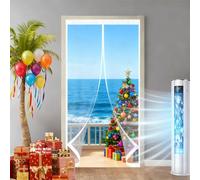 Cortina Aislante Magnética para Puertas 90 x 170 cm Prueba de Viento Impermeable, Aislante Frio y Calor en Transparente Cortina Exterior Puerta para Estar Balcón Sala, A