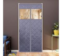 Cortina Aislante Para Puertas Con Ventana Magnética Cortina Para Puerta Cortina De Algodón Impermeable 60x180cm 75x210cm Resistente Al Viento(Gris,90x200cm)