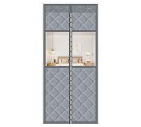 Cortina Aislante Termica Magnetica Puerta, Cortina Termica para Puerta con Transparente Ventana para Pasillos Patio Balcón Dormitorio, Protección contra el Frío Acustico(Gris,80x200cm)