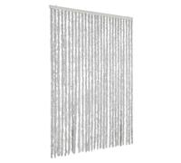 Cortina antimoscas gris 118 x 220 cm chenilla | Protección contra insectos silenciosa, fácil de limpiar, para casa, casa móvil, caravana