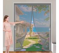 Cortina Antimosquitos 100 x 125 cm Varios Tallas, Cierre Automático, No Requiere Herramientas, Mantiene El Aire Fresco Cortinas para Puertas Exteriores para Sala de Estar, Patio, Gris