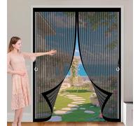 Cortina Antimosquitos 100 x 125 cm Varios Tallas, Cierre Automático, No Requiere Herramientas, Mantiene El Aire Fresco Cortinas para Puertas Exteriores para Sala de Estar, Patio, Negro