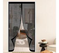 Cortina Antimosquitos 178 x 198 cm Varios Tallas, Cierre Automático, No Requiere Herramientas, Mantiene El Aire Fresco Puerta de Malla Magnética para Puertas Del Balcón, Negro