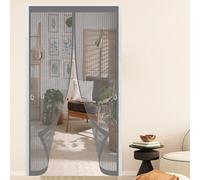 Cortina Antimosquitos 202 x 178 cm Varios Tallas, Cierre Automático, No Requiere Herramientas, Mantiene El Aire Fresco Puerta de Malla Magnética para Puertas Del Balcón, Gris