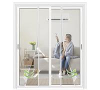 Cortina antipolen para caravanas | Tiras magnéticas para puertas mosquiteras | Protección contra insectos para autocaravanas | Rejilla antipolen 135x190cm Blanco, con cierre automático